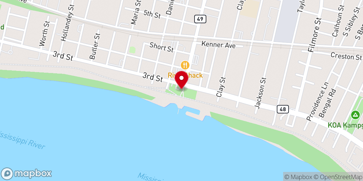 Map showing location of LaSalle's Landing