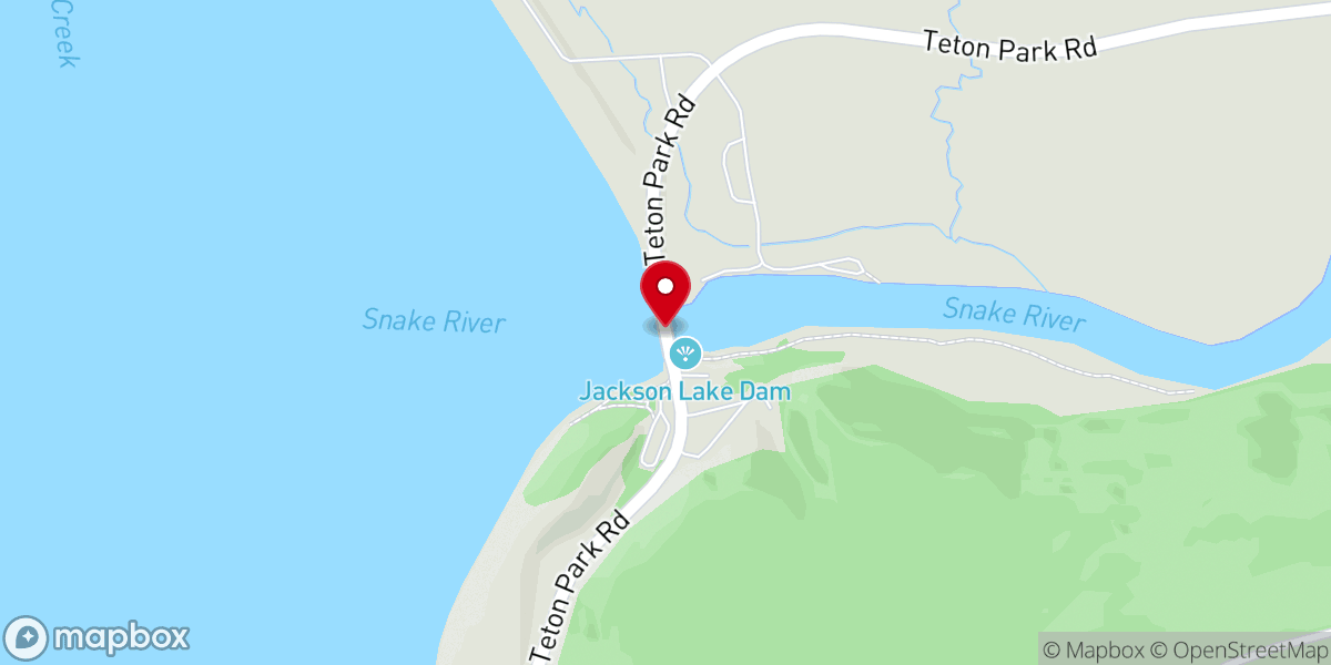 Map showing location of Jackson Lake Dam