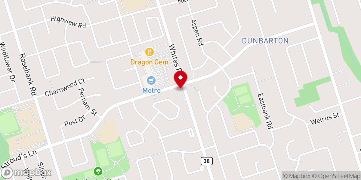 Map showing location of Amberlea Presbyterian Church