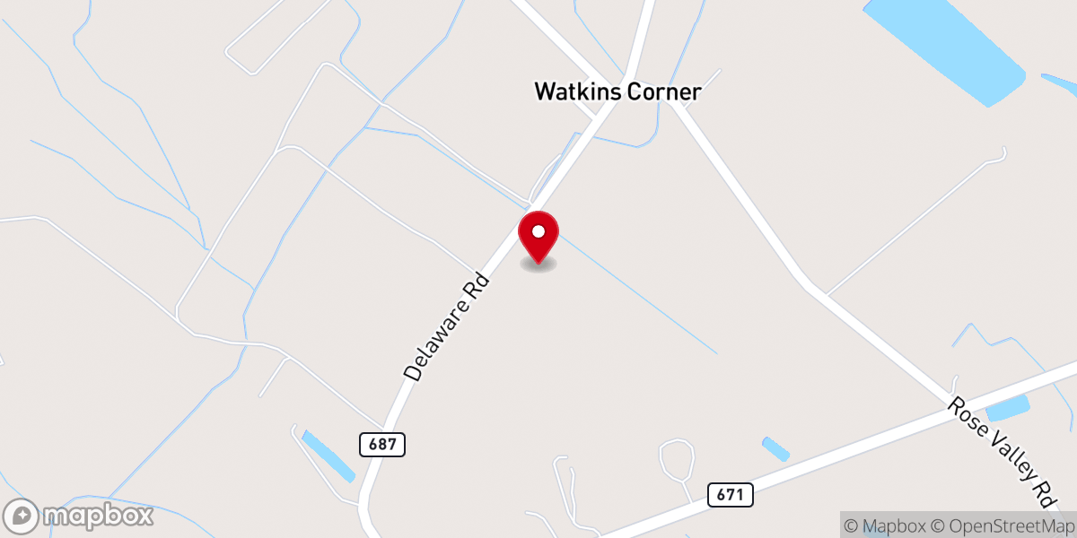 Map showing location of White Oak Spring Baptist Church