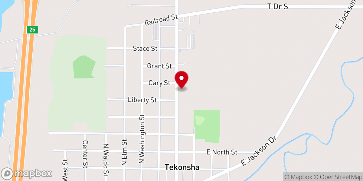 Map showing location of Lighthouse of Tekonsha