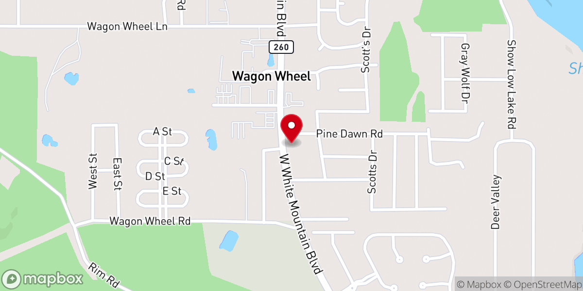Map showing location of White mountain Catholic charities