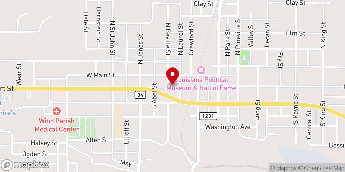 Map showing location of First Baptist Daycare