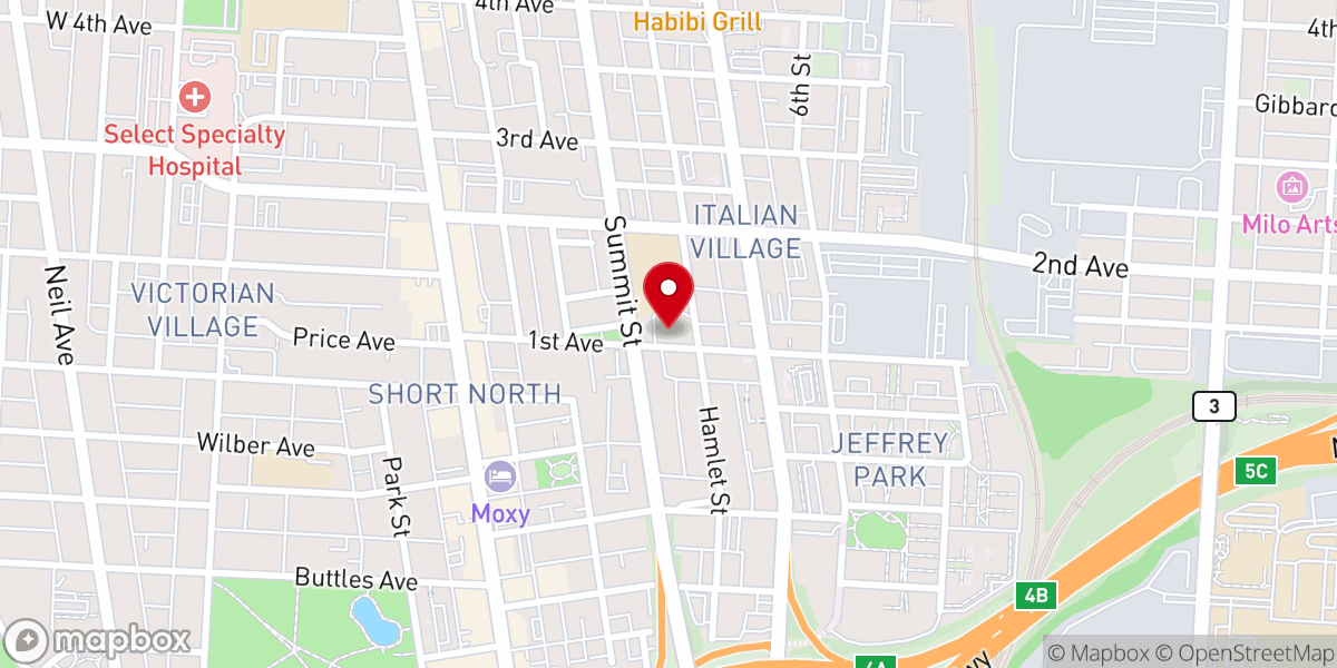 Map showing location of Sacred Heart Roman Catholic Church