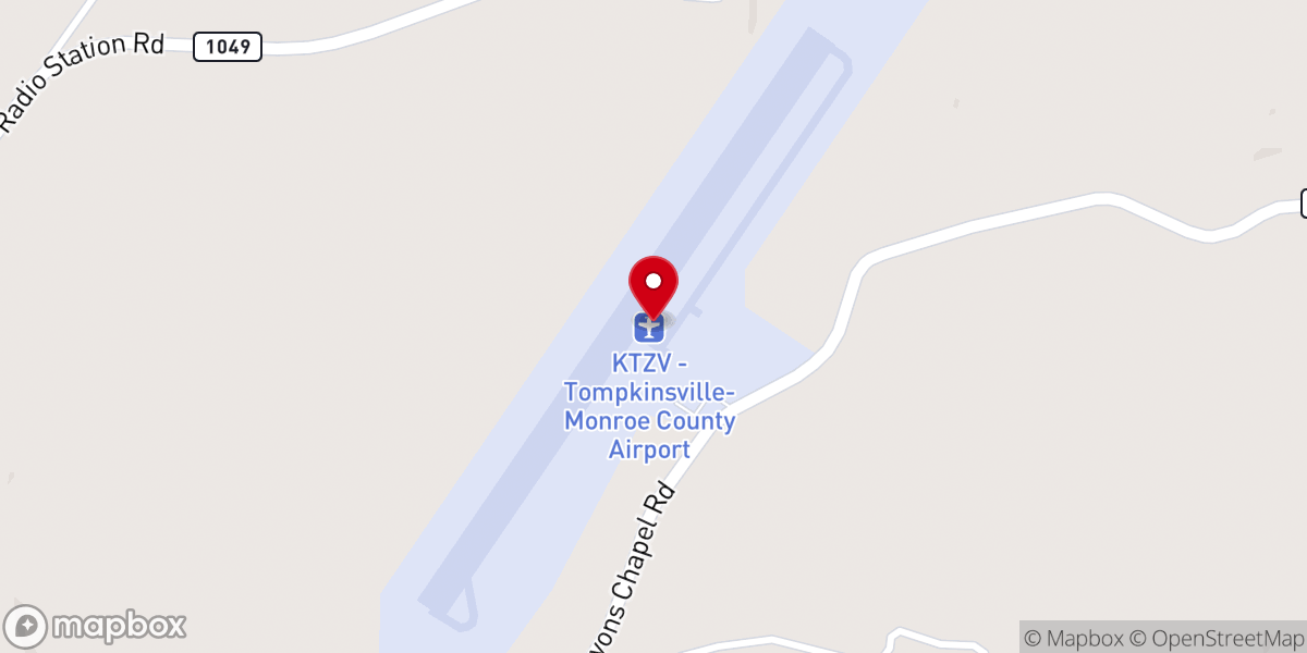 Map showing location of Tompkinsville-Monroe County Airport