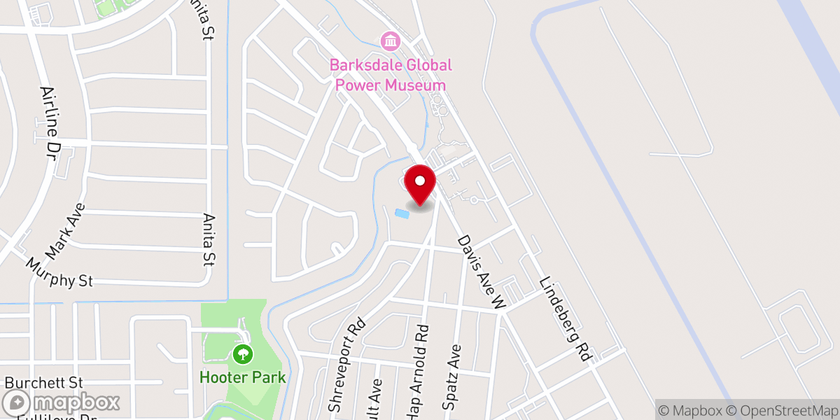 Map showing location of Barksdale AFB Officers Club