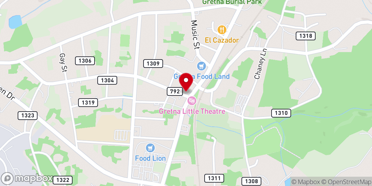 Map showing location of Harvest Fellowship Church