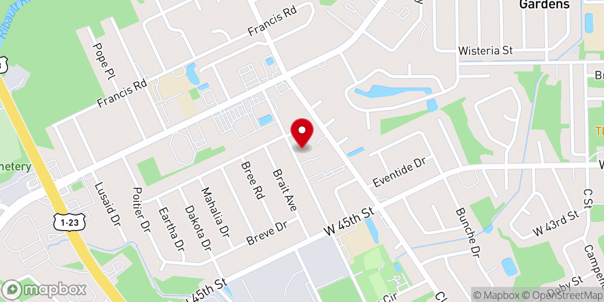 Map showing location of Emmaus Missionary Baptist Church