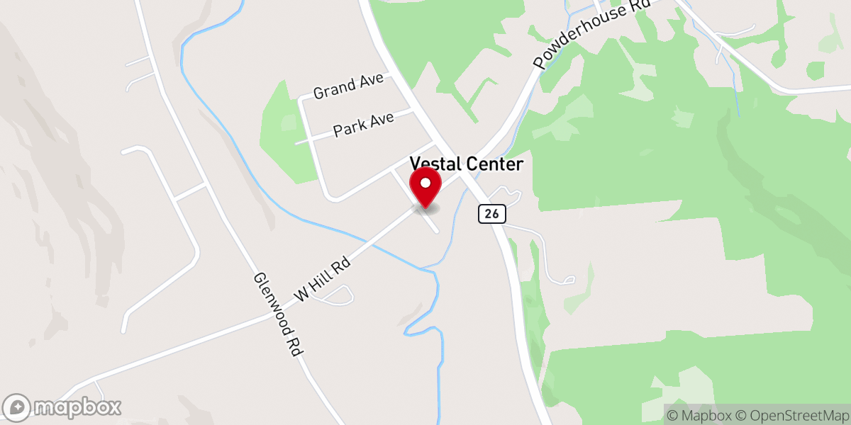 Map showing location of Vestal Center United Methodist Church