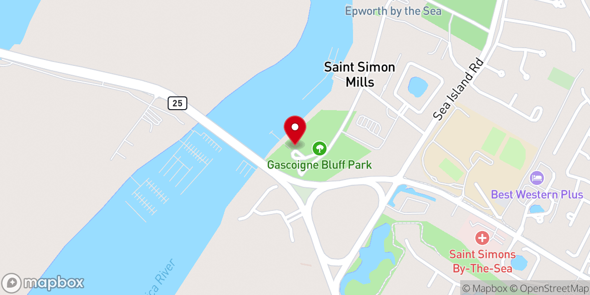Map showing location of Gascoigne Bluff Park