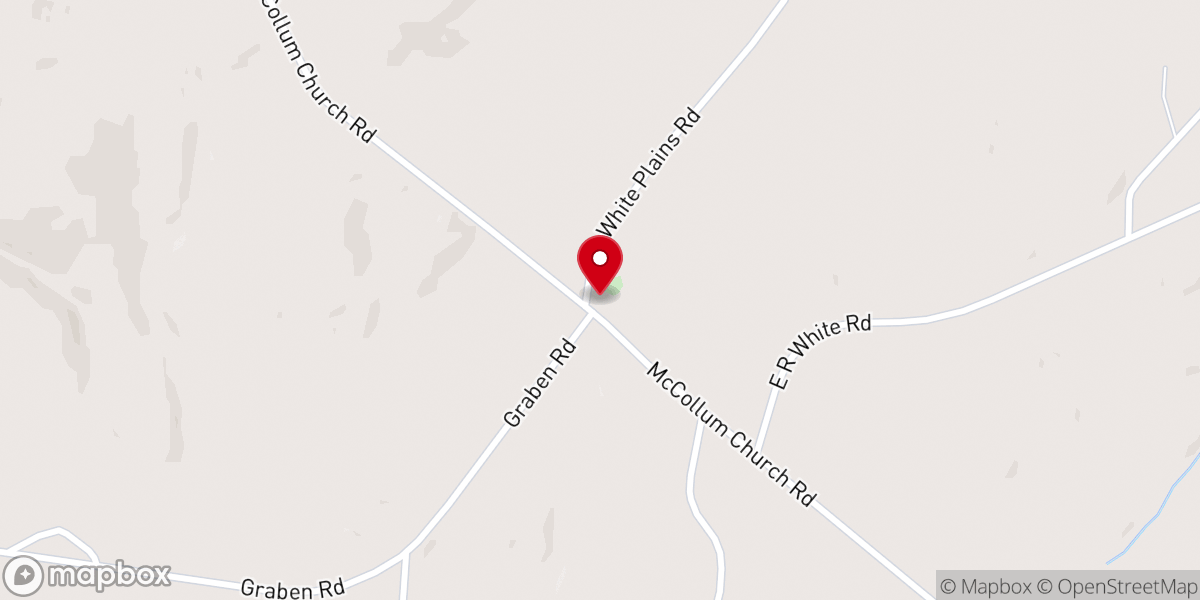 Map showing location of McCollum Baptist Church