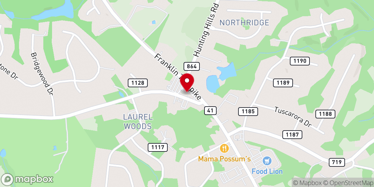 Map showing location of Mount Hermon Baptist Church