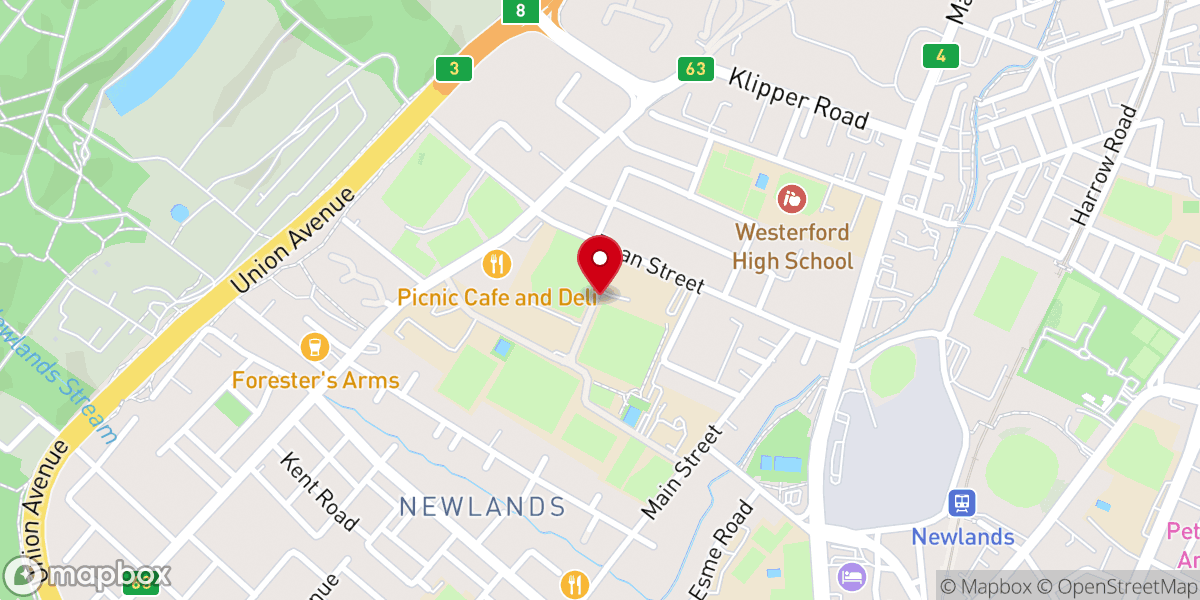 Map showing location of Freedom Church Cape Town