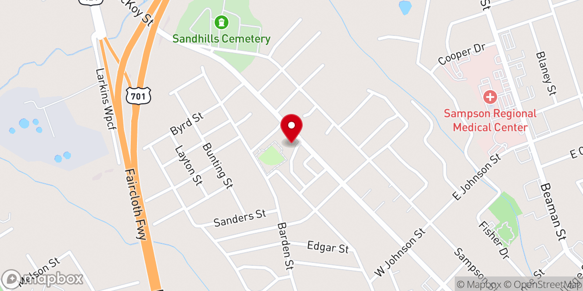 Map showing location of Olivet Institutional Baptist