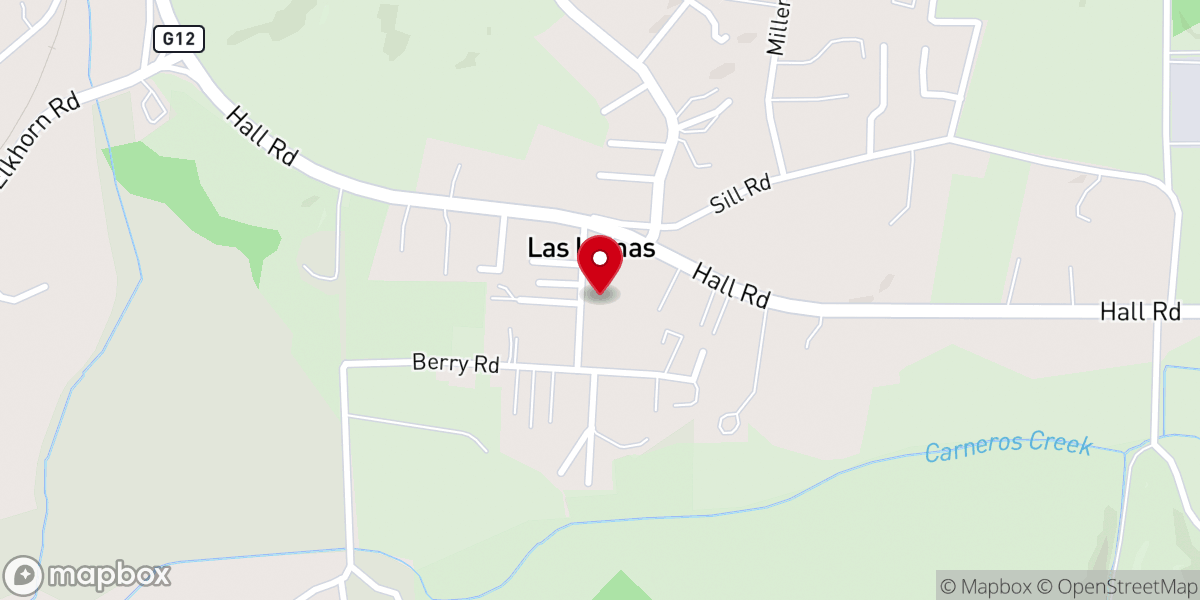Map showing location of Las Lomas Community Church