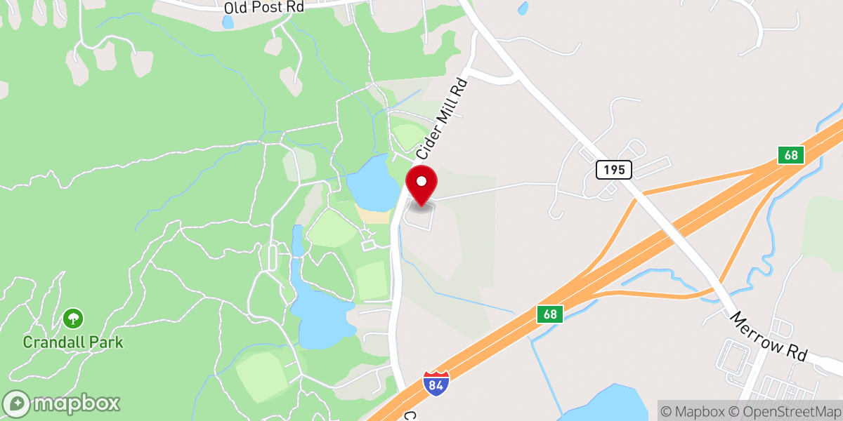 Map showing location of Tolland Baptist Church