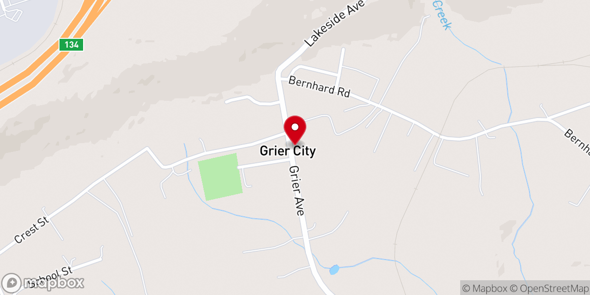 Map showing location of Grier City Union Sunday School