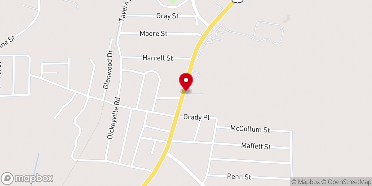 Map showing location of Central Avenue Baptist Church