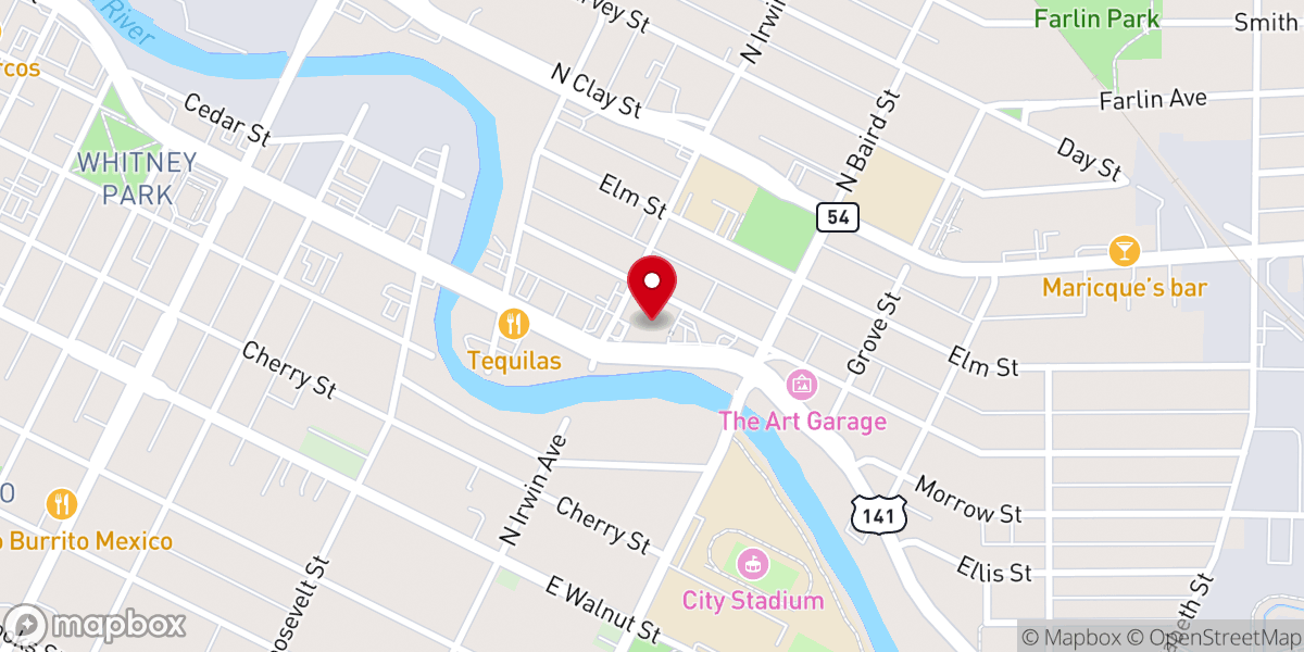 Map showing location of Green Bay Area Unitarian Universalist Fellowship