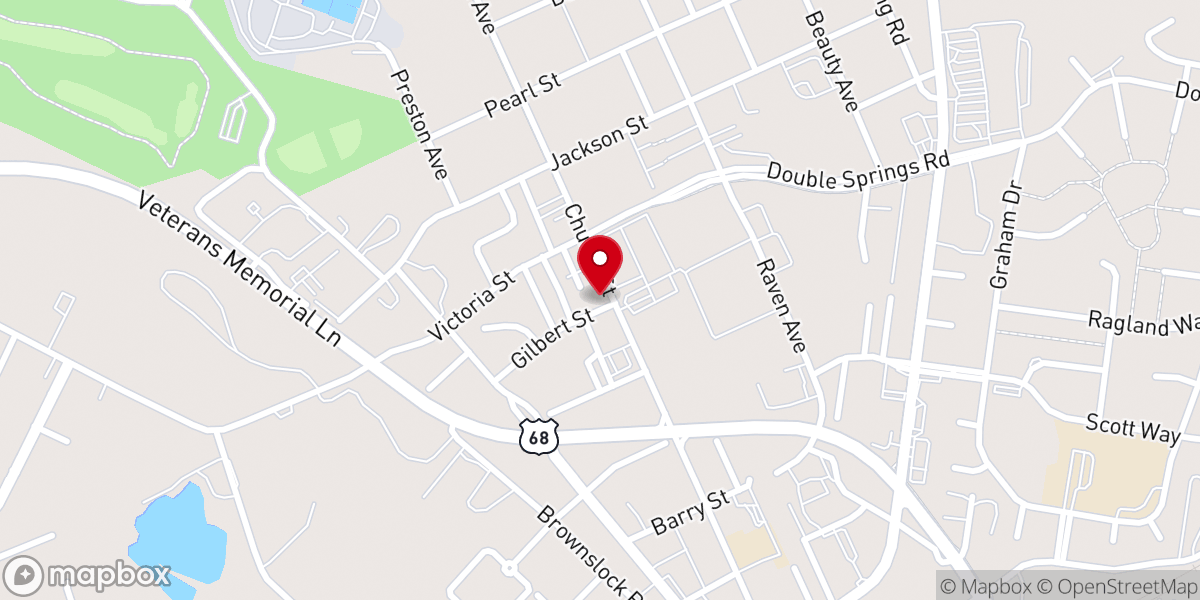 Map showing location of New Bethel Baptist Church