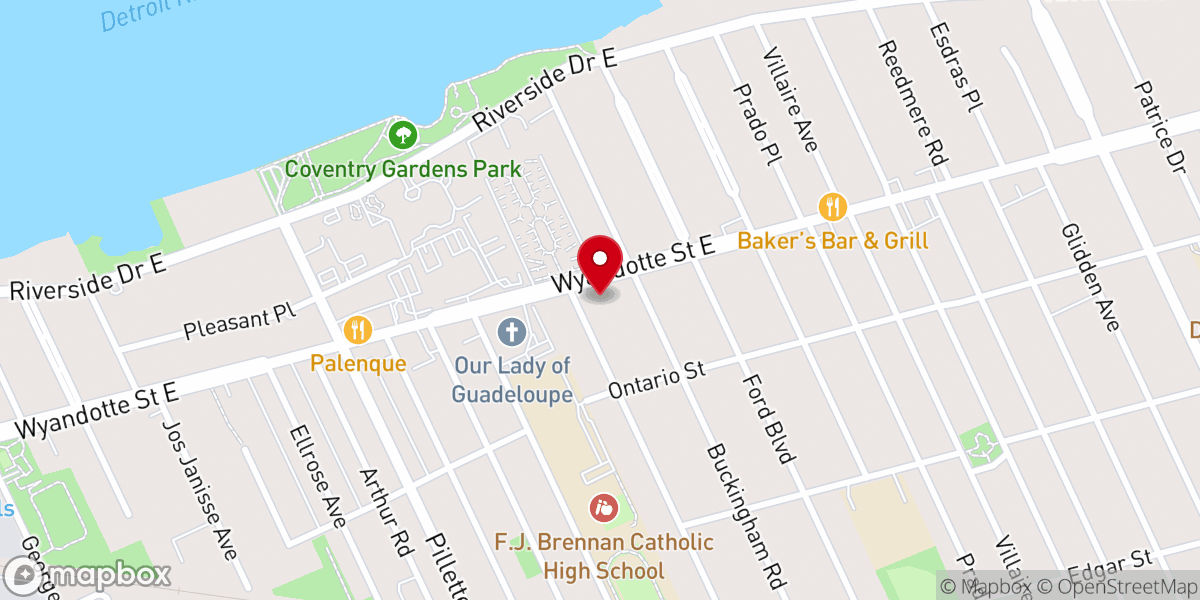 Map showing location of St. Augustine of Canterbury Anglican Church