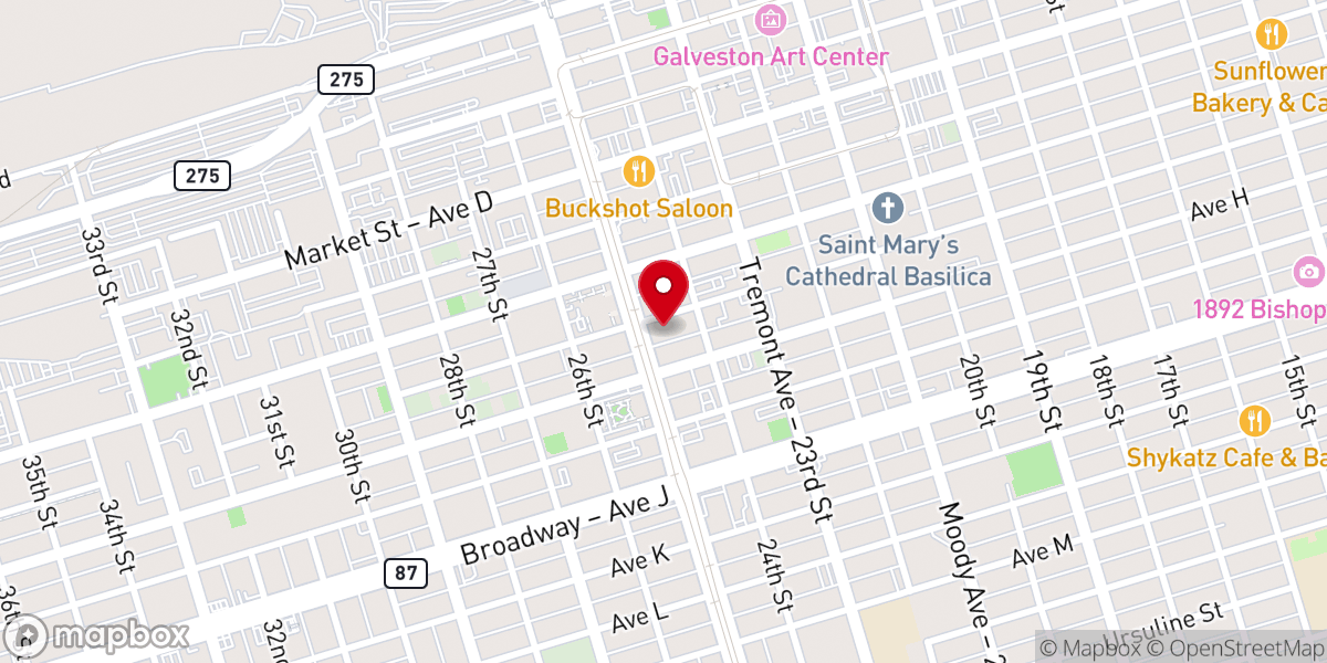 Map showing location of First Evangelical Lutheran Church