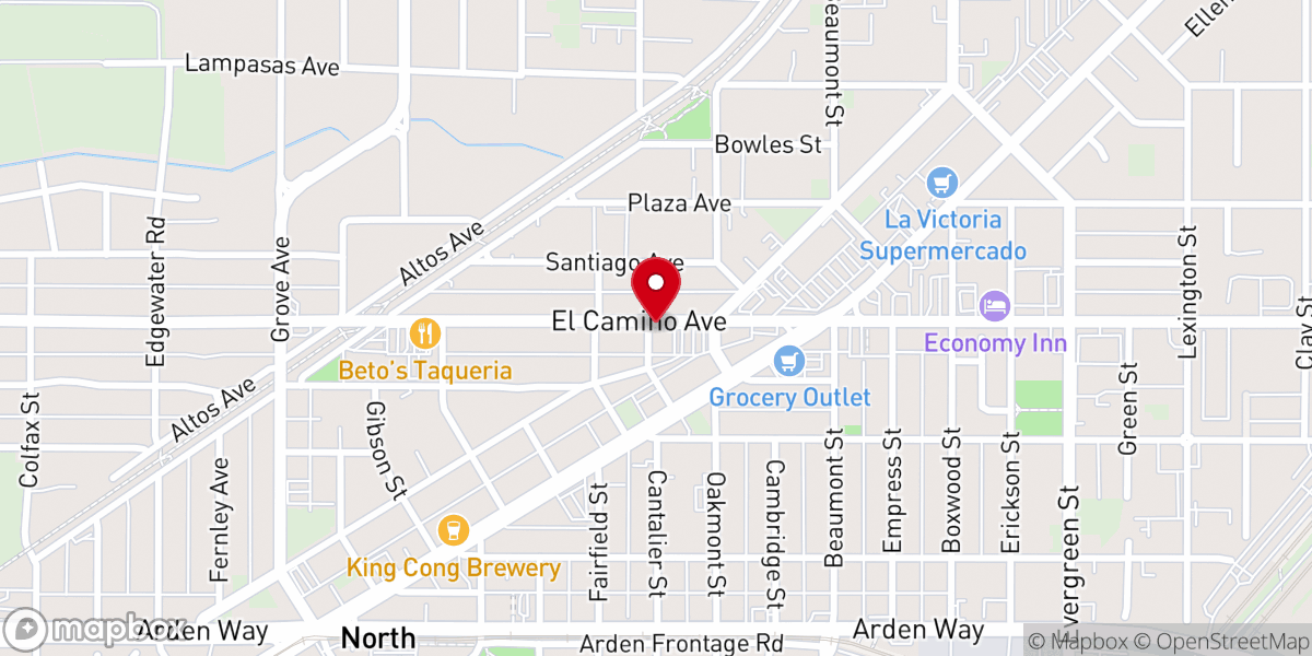 Map showing location of North Sacramento United Methodist Church