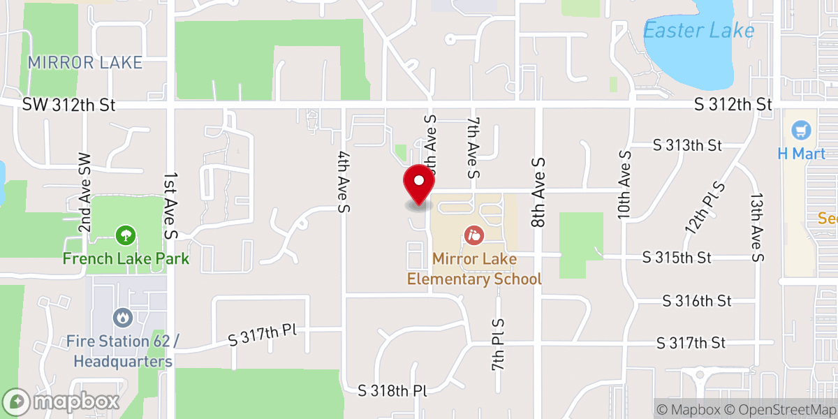 Map showing location of New Hope Community Church of Federal Way