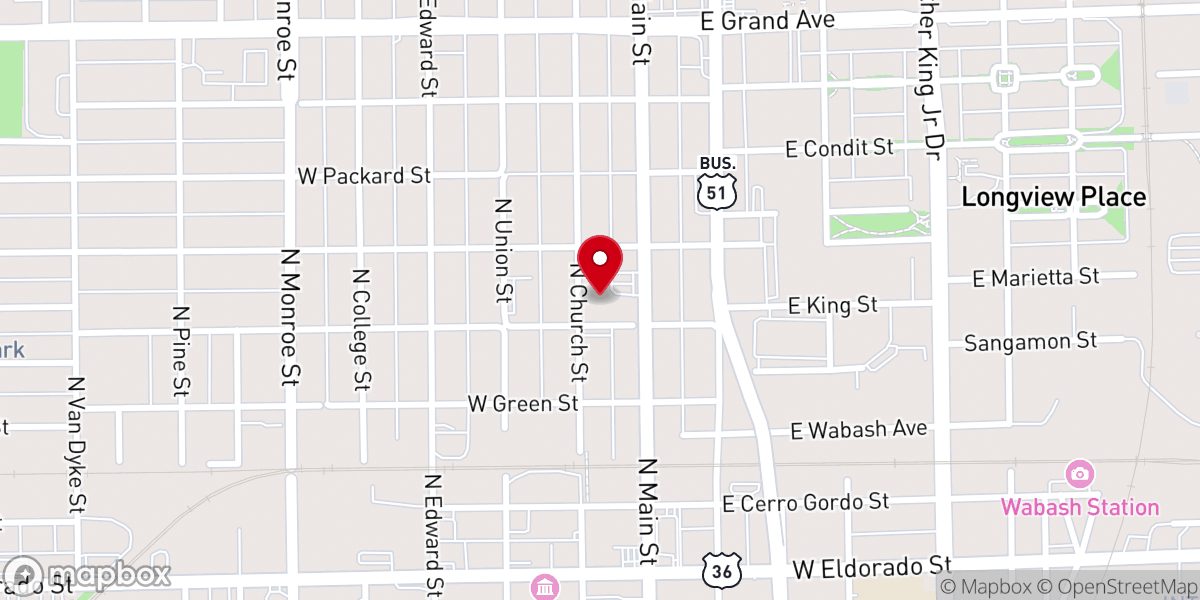 Map showing location of Grace Methodist Church