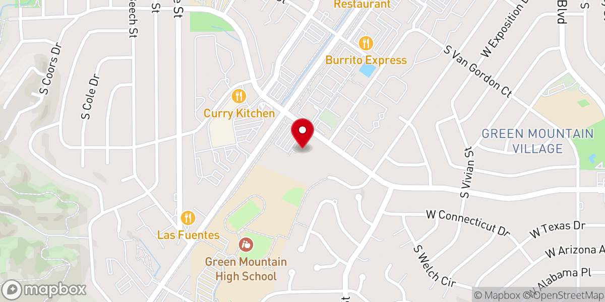 Map showing location of Green Mountain Presbyterian