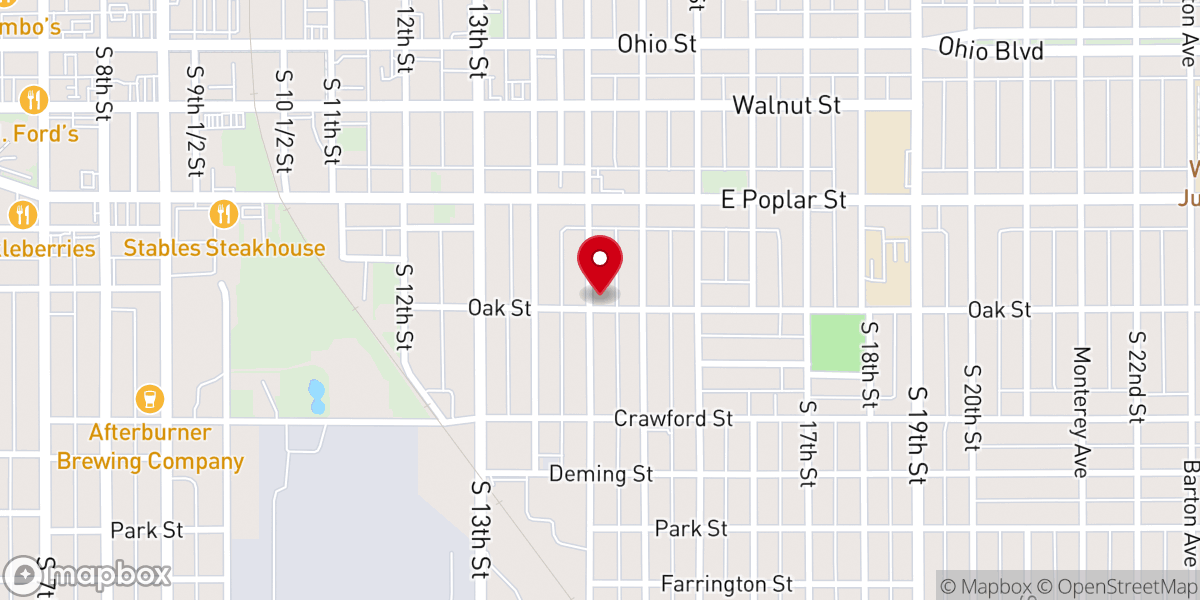 Map showing location of Second Missionary Baptist Church