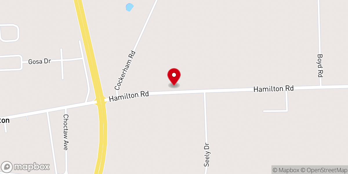 Map showing location of Hamilton Church of God