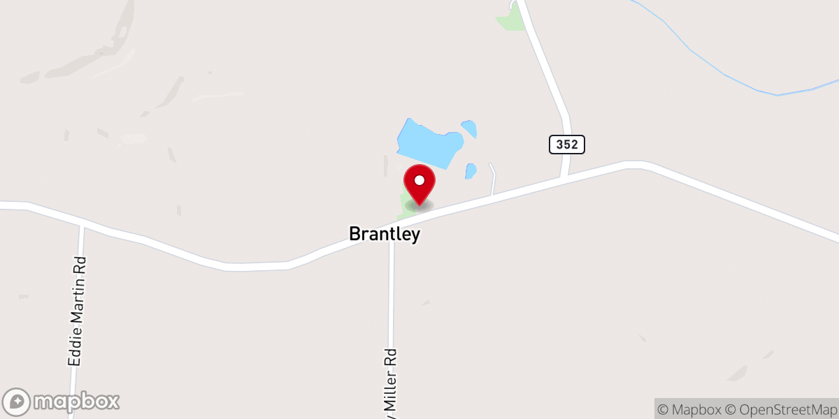 Map showing location of Brantley United Methodist Church