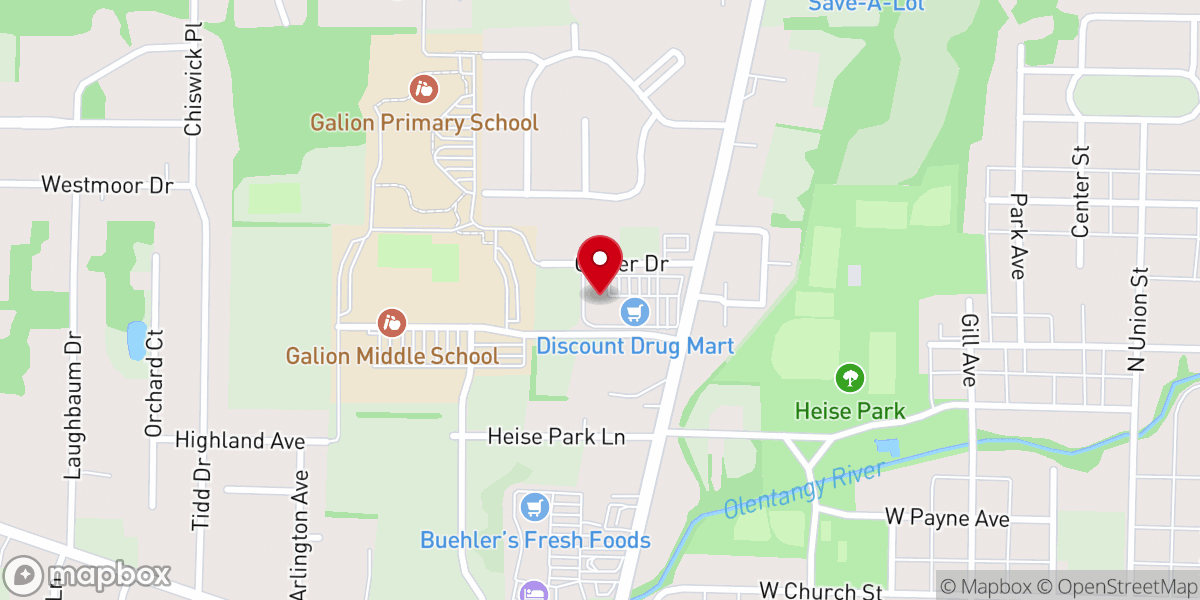 Map showing location of Goodwill- Galion