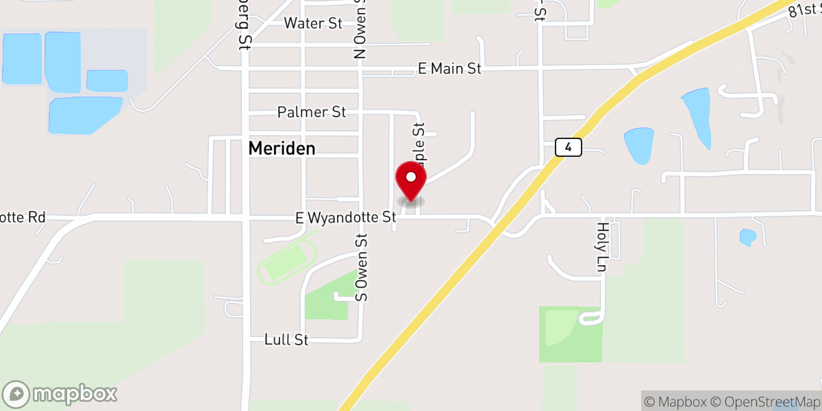 Map showing location of Cottonwood Baptist Church