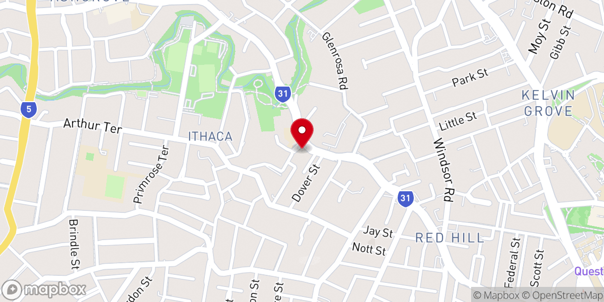 Map showing location of St Barnabas' Anglican Church