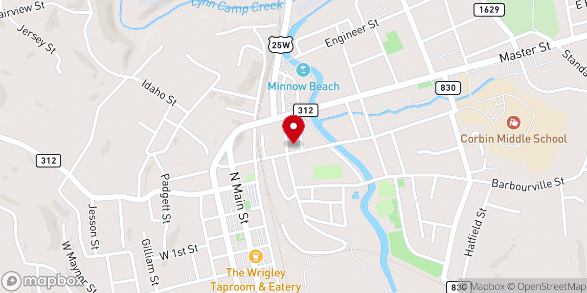 Map showing location of Manchester Baptist Church