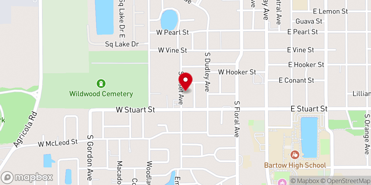 Map showing location of Wyatt Alva E