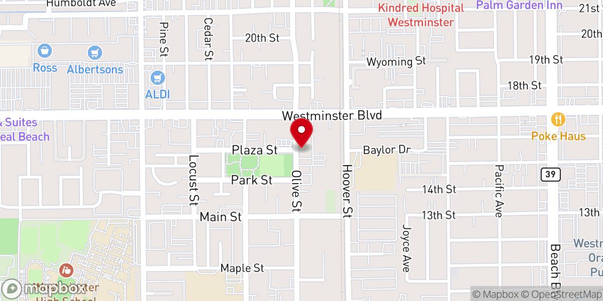 Map showing location of Blessed Sacrament Catholic Church