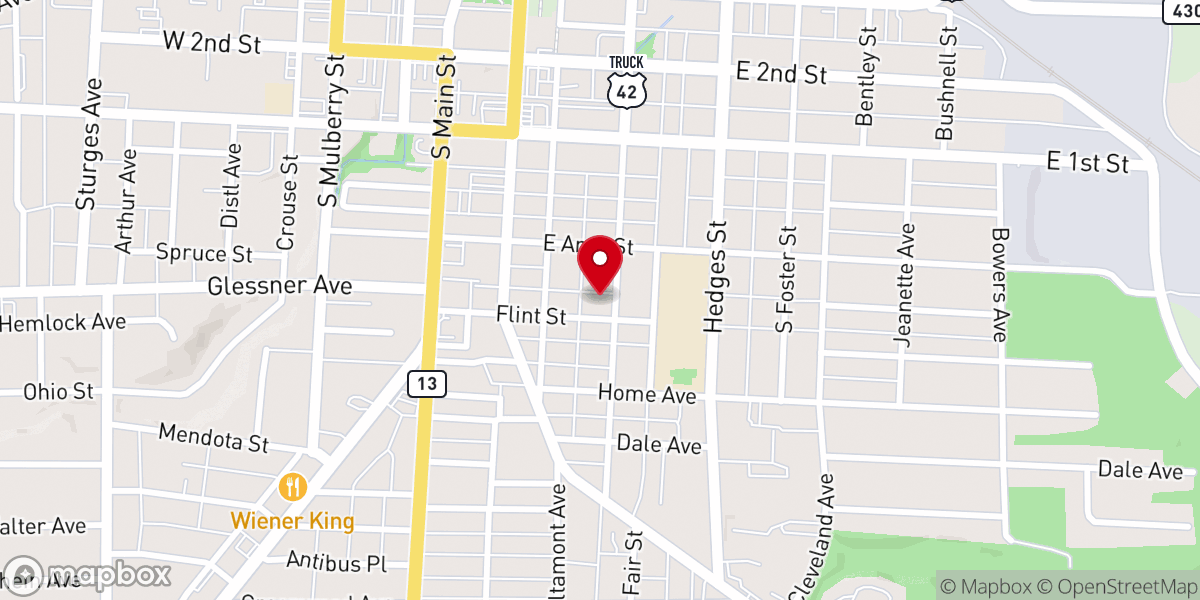 Map showing location of Mitchell Chapel African Methodist Episcopal Church