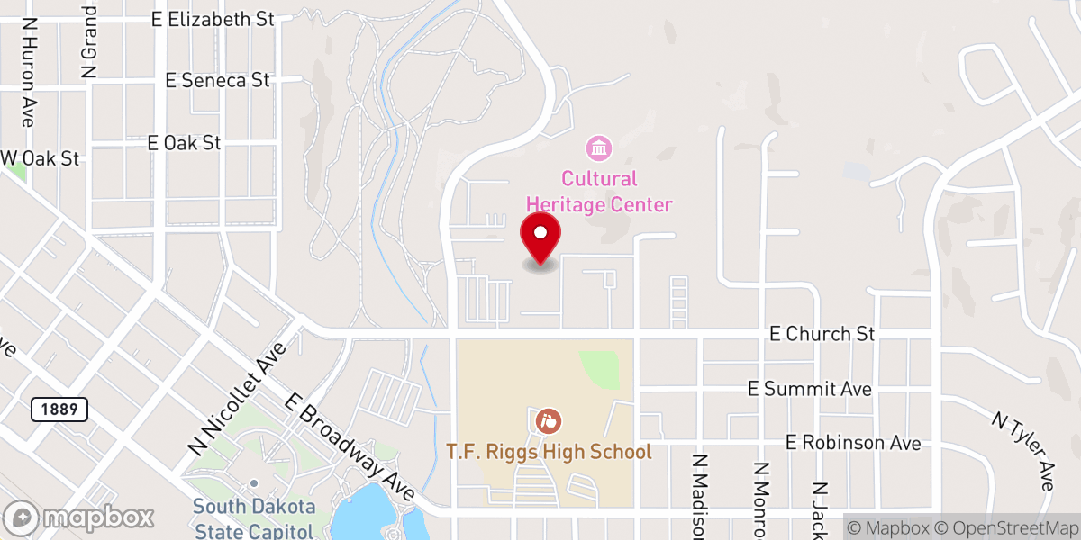 Map showing location of Pierre Recreation Department