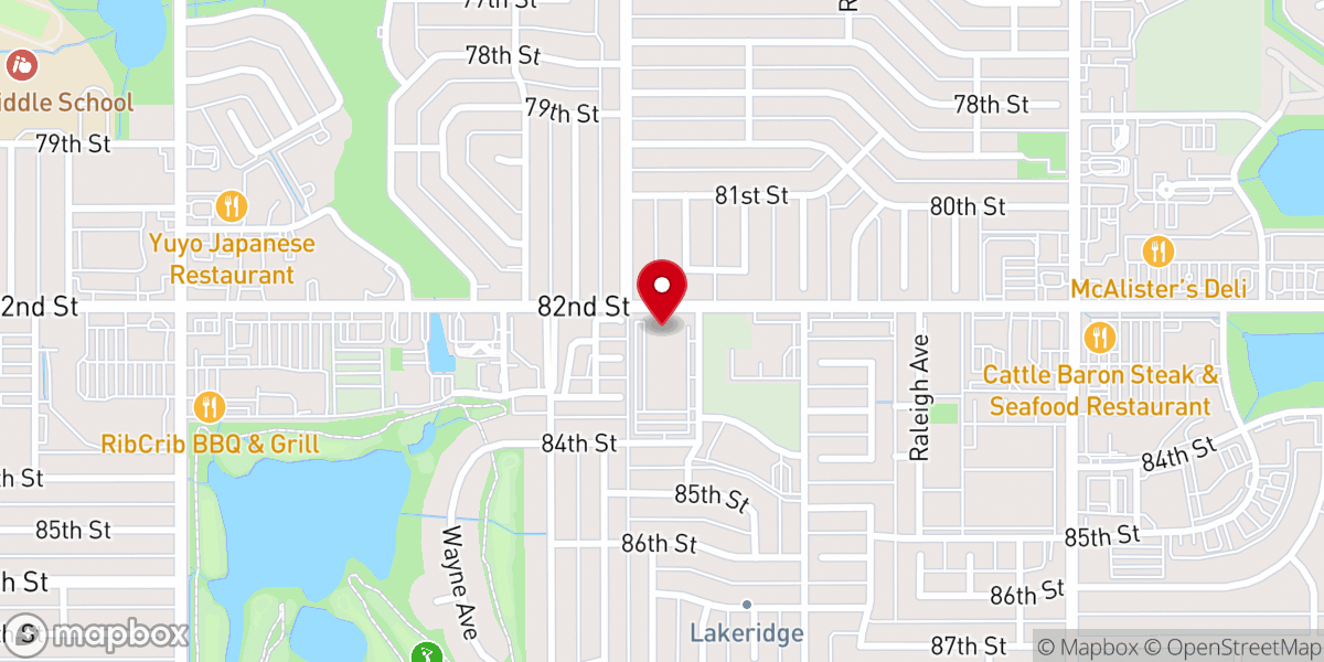 Map showing location of Lakeridge Methodist Church