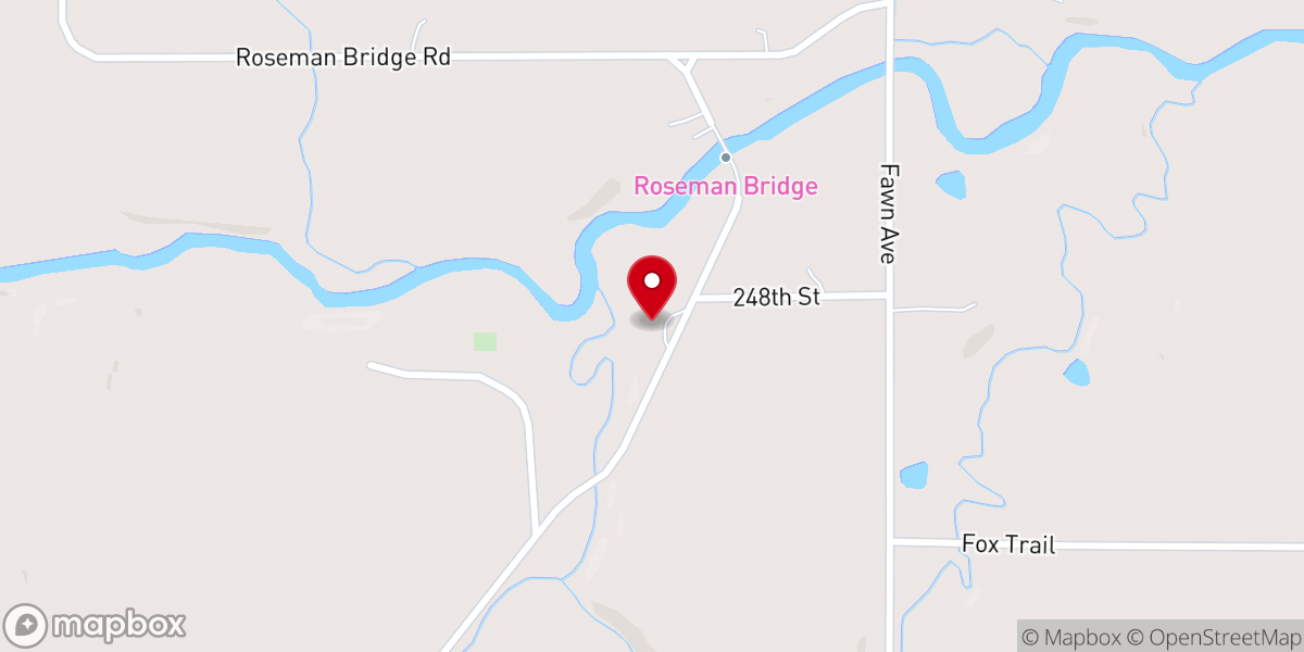Map showing location of Oak Grove Community Church