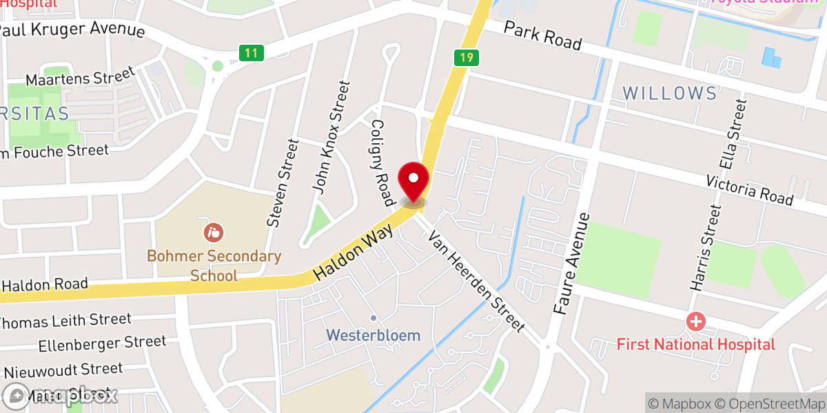 Map showing location of Dutch Reformed Church: Ministry of Caring - Bloemfontein