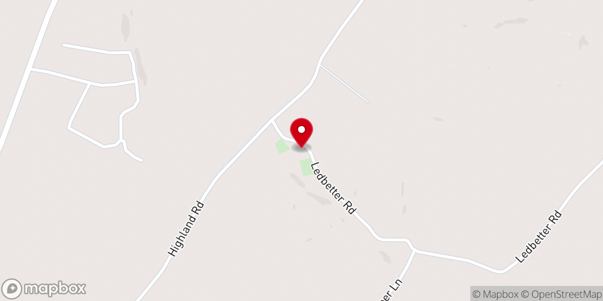 Map showing location of Ledbetter Church