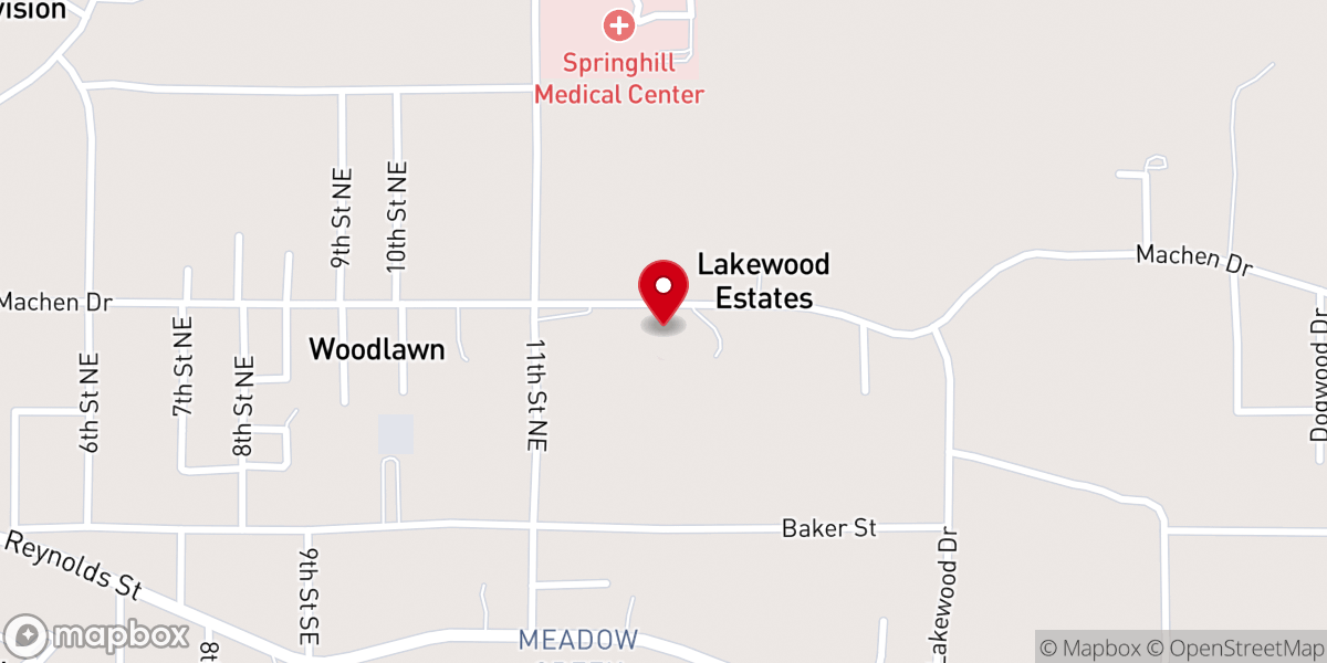 Map showing location of Springhill Rodeo