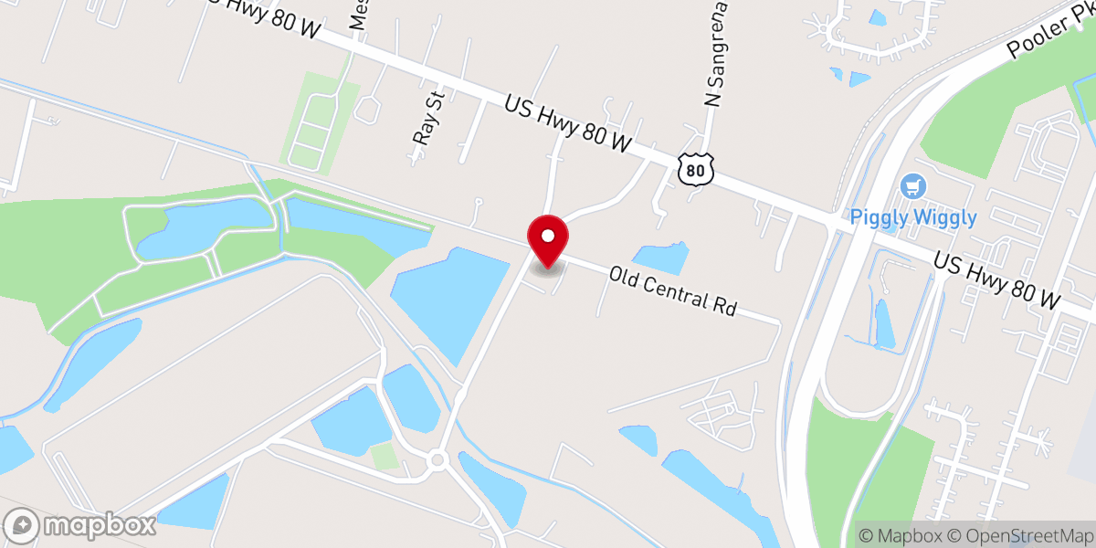 Map showing location of Restoration church of pooler