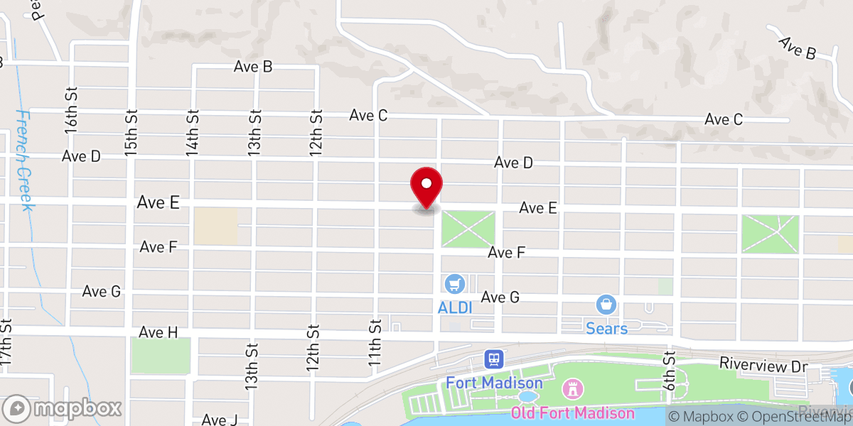 Map showing location of St John United Church-Christ