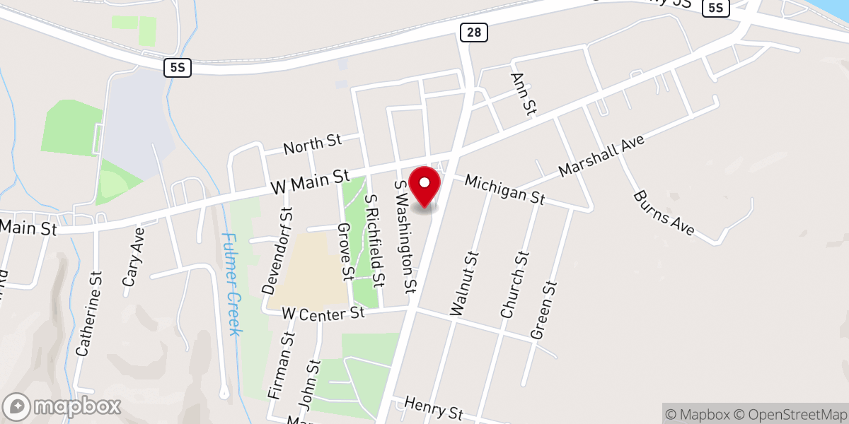 Map showing location of Mohawk Reformed Church