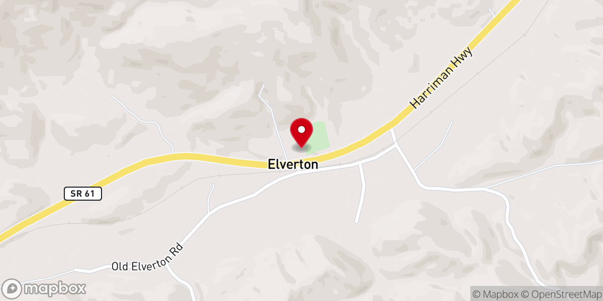 Map showing location of Elverton Primitive Baptist Church